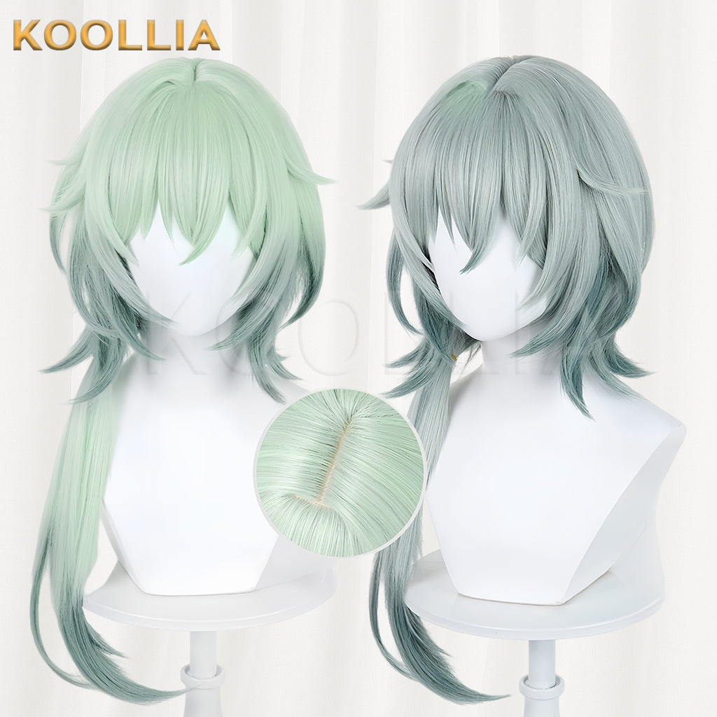 Honkai: Star Rail Anaxa Long Green Hair Basic Wig