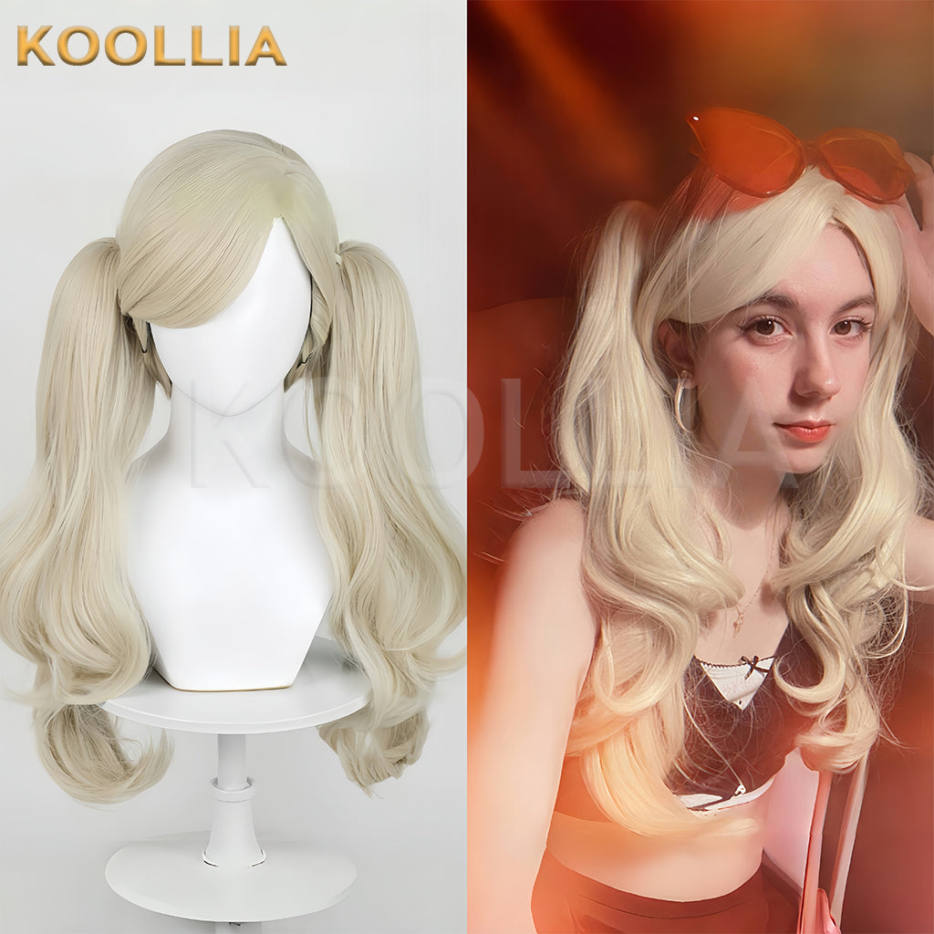 Persona 5 Anne Takamaki Long Curly Blonde Hair Basic Wig