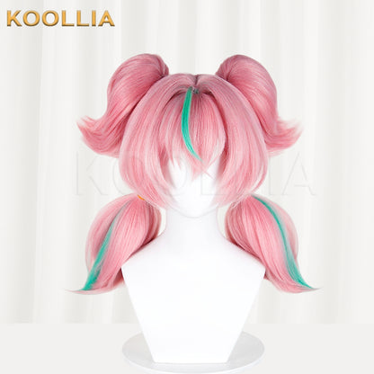 Zenless Zone Zero Aria Long Pink Green Hair Basic Wig