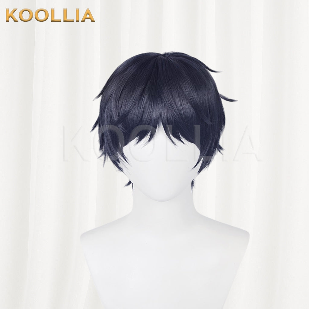 Your Lie in April Arima Kousei Short Black Blue Hair Basic Wig