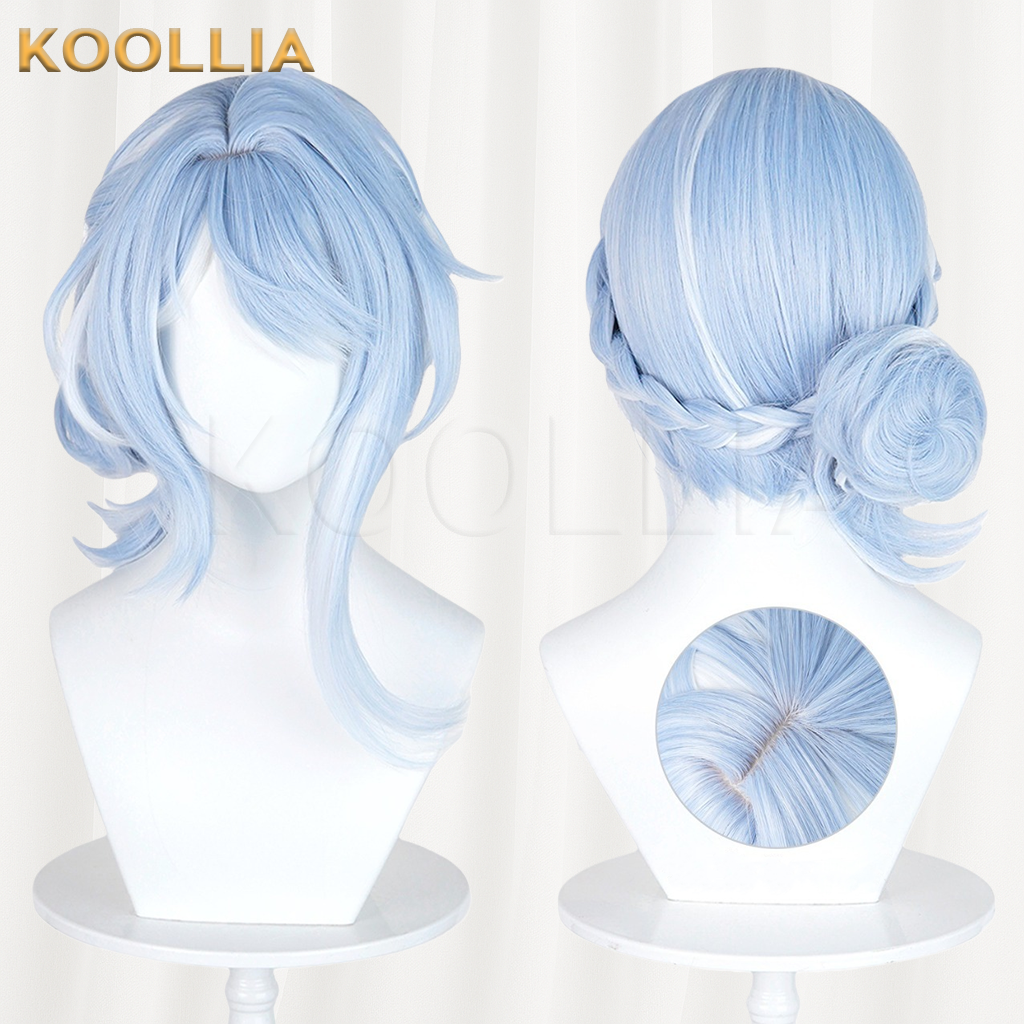 Genshin Impact Arlecchino AO Ice Blue Silver Ombre Basic Wig