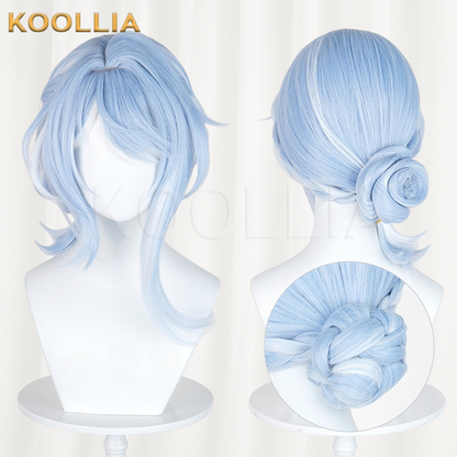 Genshin Impact Arlecchino AO Ice Blue Silver Ombre Basic Wig