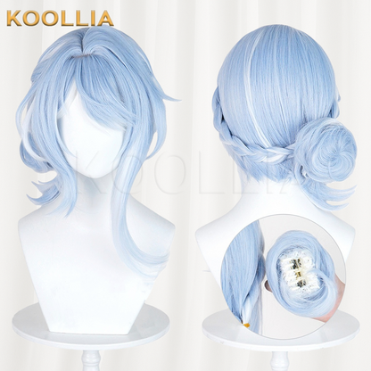 Genshin Impact Arlecchino AO Ice Blue Silver Ombre Basic Wig