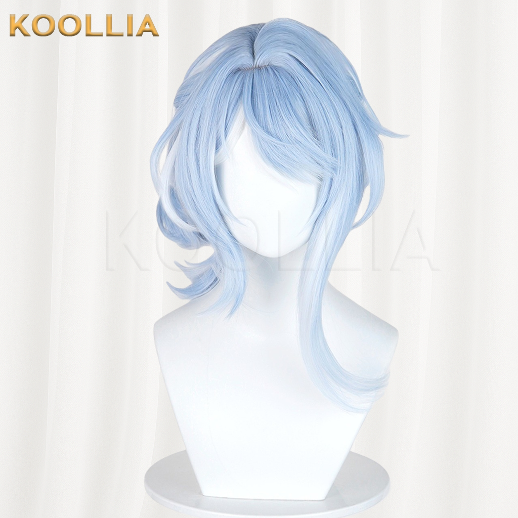 Genshin Impact Arlecchino AO Ice Blue Silver Ombre Basic Wig