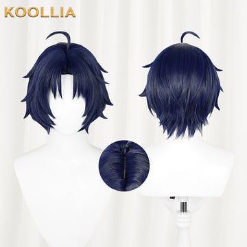 Zenless Zone Zero Asaba Harumasa Short Blue Hair Basic Wig - KOOLLIA
