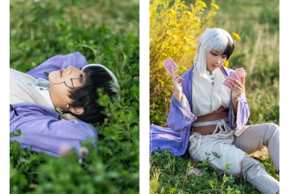Dr.STONE Asagiri Gen Short Black Silver Hair Basic Wig
