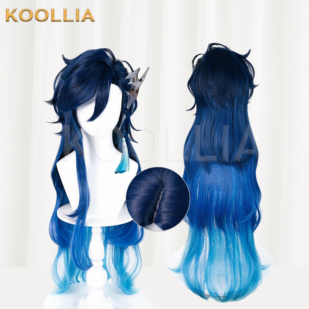 Honor of Kings Augran Long Blue Hair Basic Wig