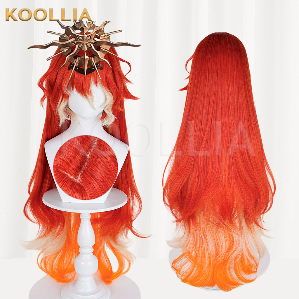 Wuthering Waves Augusta Long Red Hair Basic Wig