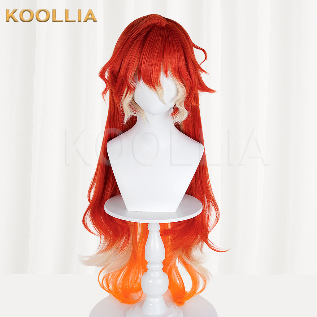 Wuthering Waves Augusta Long Red Hair Basic Wig