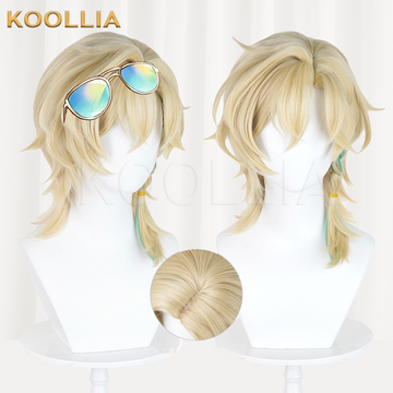 Honkai: Star Rail Aventurine Light Cream Gold & Mint Green Ombre Basic Wig