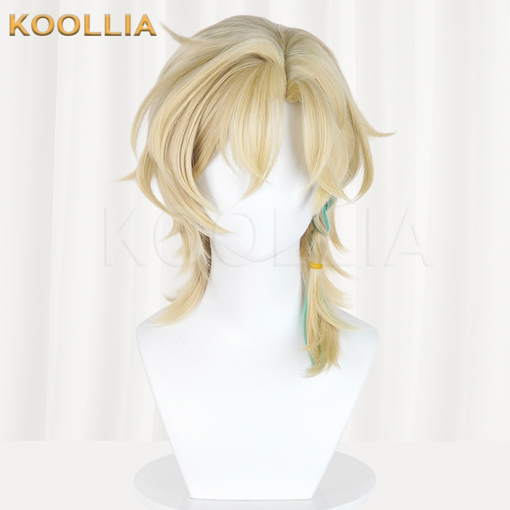 Honkai: Star Rail Aventurine Light Cream Gold & Mint Green Ombre Basic Wig