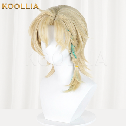 Honkai: Star Rail Aventurine Light Cream Gold & Mint Green Ombre Basic Wig
