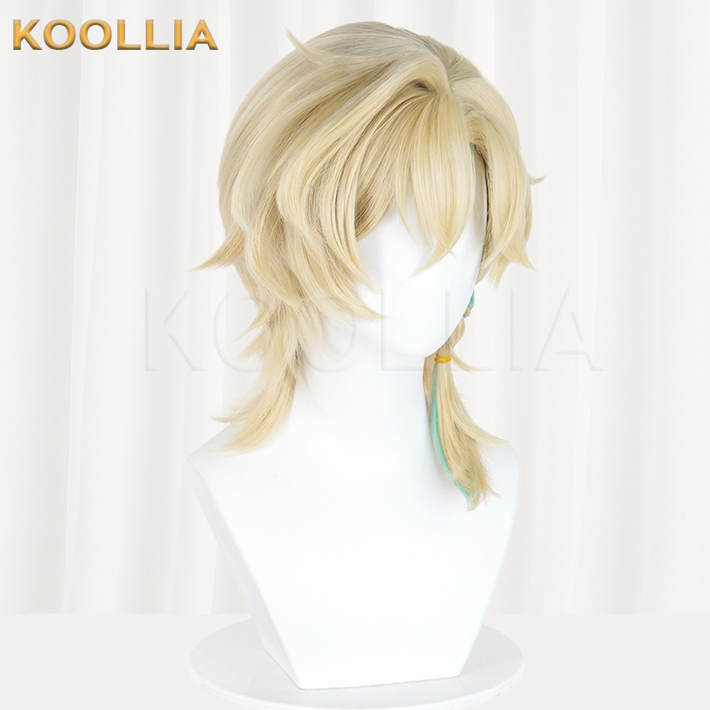 Honkai: Star Rail Aventurine Light Cream Gold & Mint Green Ombre Basic Wig
