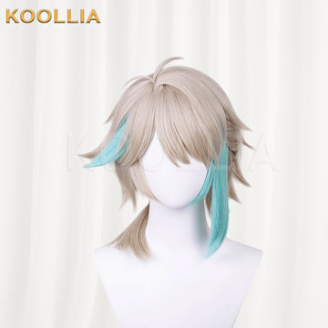 Front view of VTuber Aza short mix hair basic wig