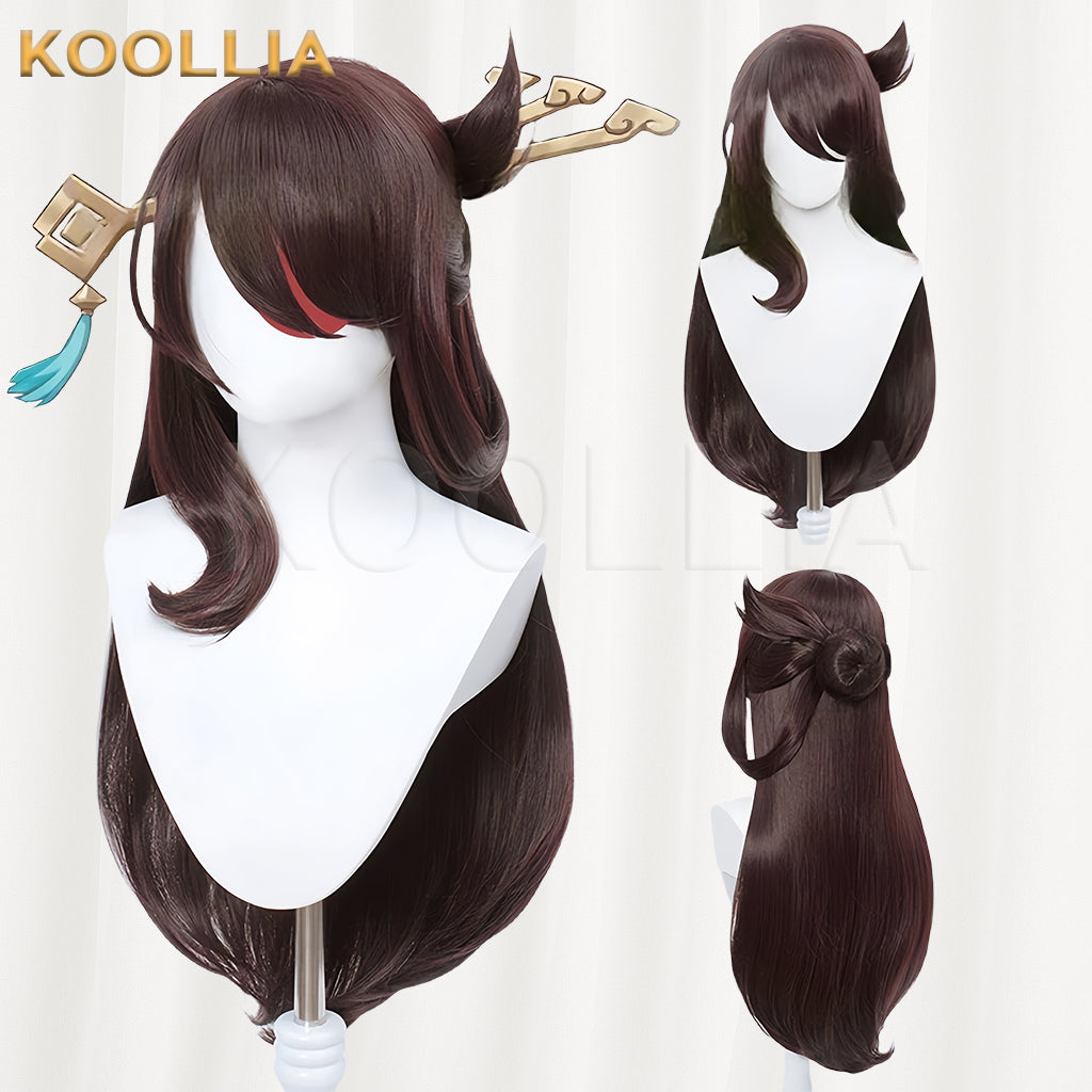 Genshin Impact Beidou Long Brown Hair Basic Wig