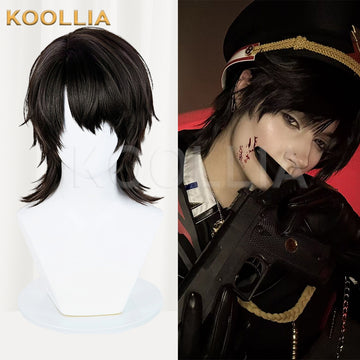 Love and Deepspace Caleb Short Black Gray Hair Basic Wig - KOOLLIA