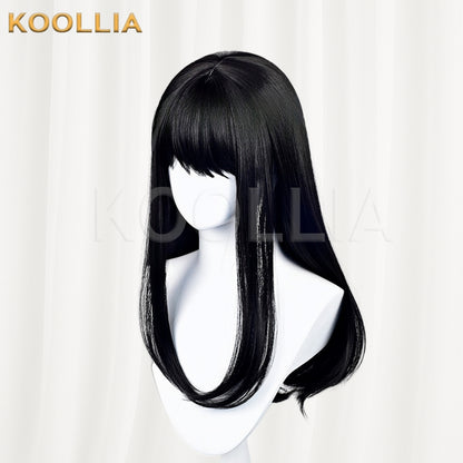 Chainsaw Man Mitaka Asa Long Black Hair Basic Wig  KOOLLIA