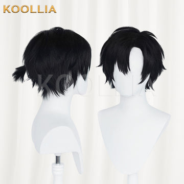 Multi-angle display of Link Click Cheng Xiaoshi short black hair basic wig