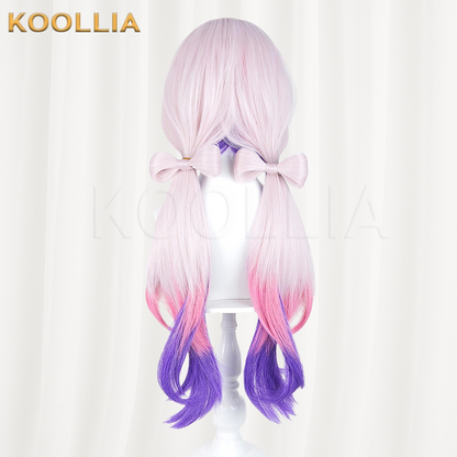 Genshin Impact Citlali Pink Purple Gradient Long Double Ponytail Basic Wig