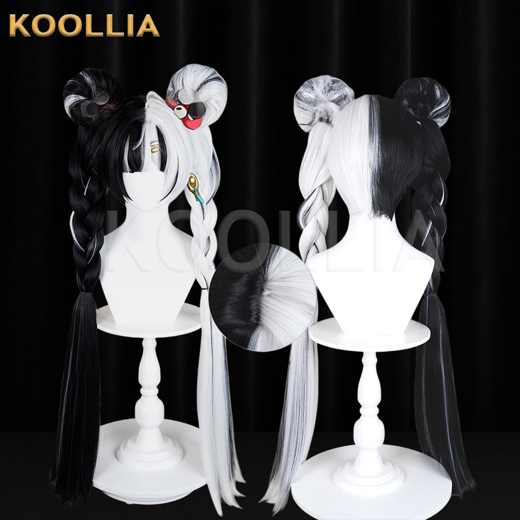 Zenless Zone Zero Dialyn Long Black White Hair Basic Wig