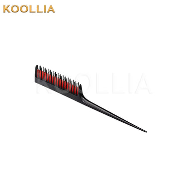 Dual-color highlighting comb – 3-row plastic teasing comb with a pointed tail.