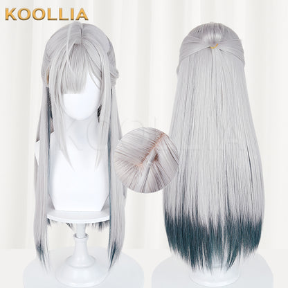 Path to Nowhere Eleven Long Grey Green Hair Basic Wig