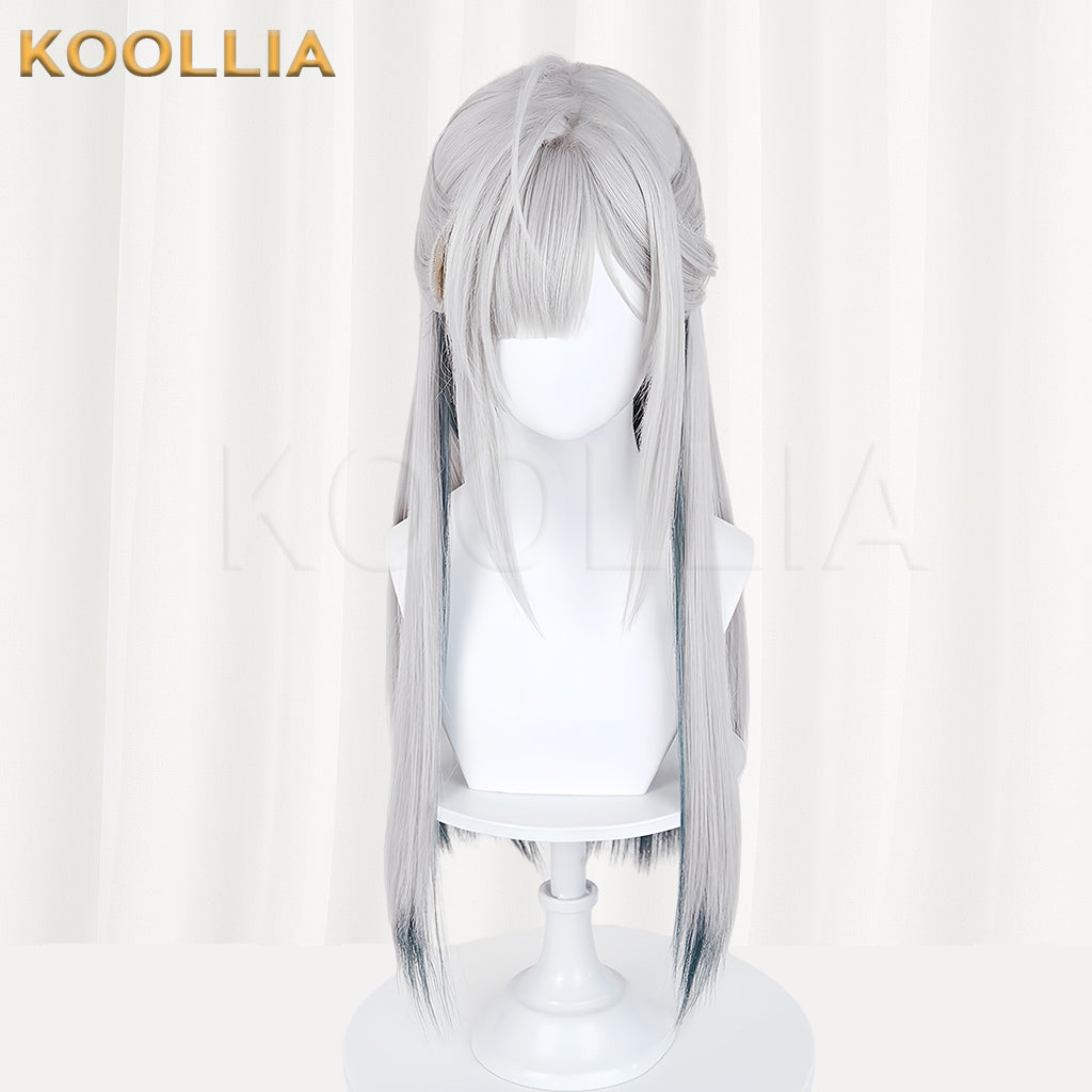 Path to Nowhere Eleven Long Grey Green Hair Basic Wig