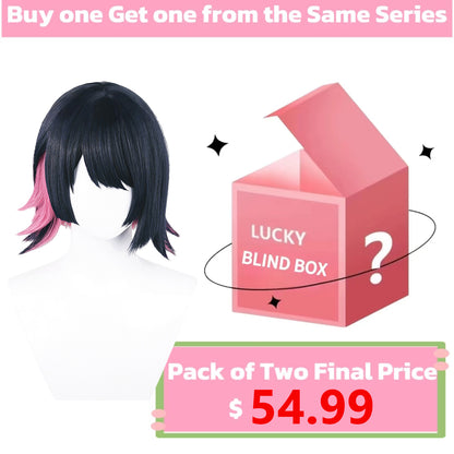 Zenless Zone Zero Ellen Joe Cabelo Curto Misto Peruca Básica