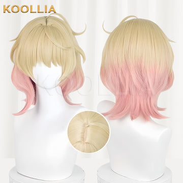 Genshin Impact Emilie Short Blonde Pink Hair Basic Wig - KOOLLIA