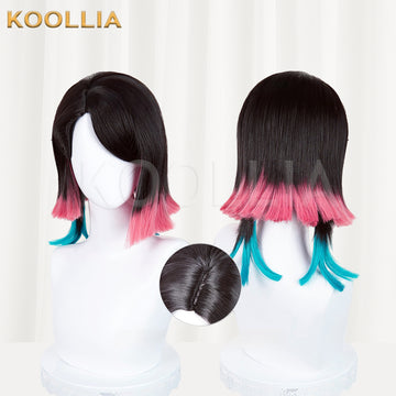 Enmu from Demon Slayer Short Mix Hair Basic Wig Multi-angle Display by koollia