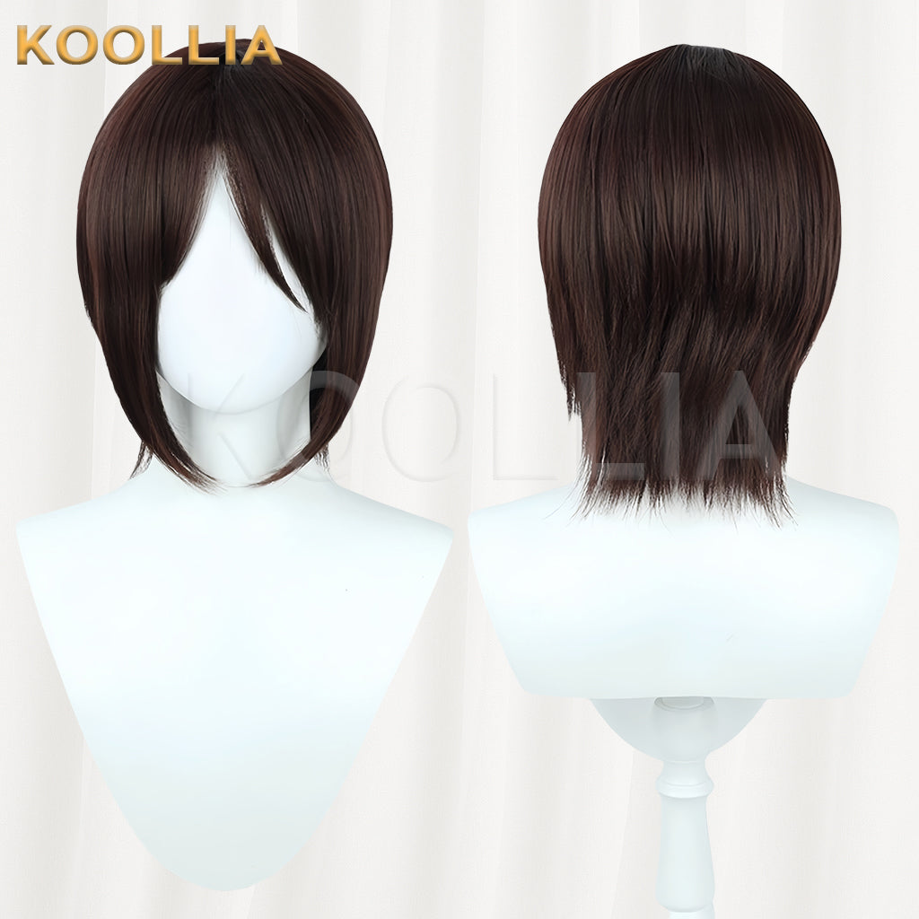 Attack on Titan Eren Jaeger Kurzes braunes Haar Basic Perücke