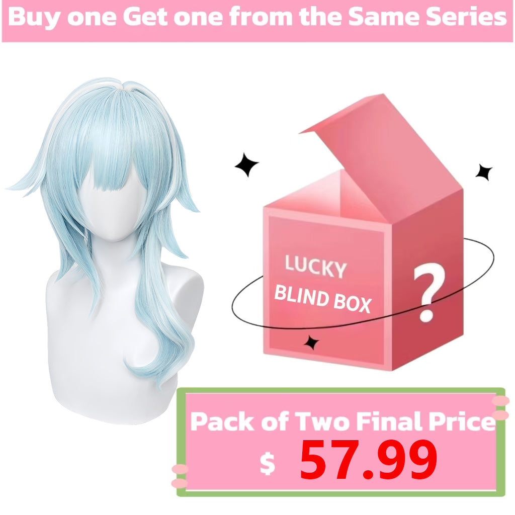 Genshin Impact Eula Lawrence Long Bule Hair Basic Wig