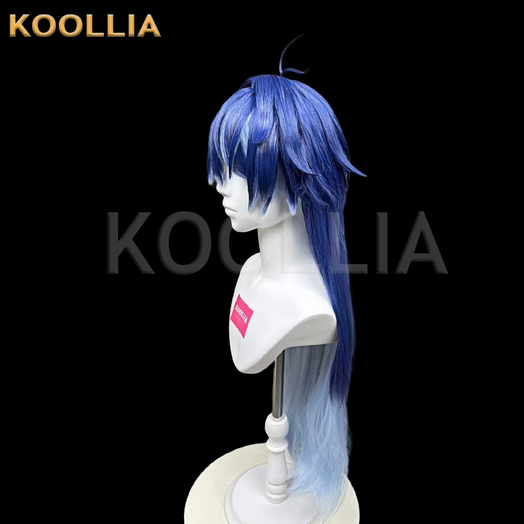 Genshin Impact Flins Long Blue Hair Styled Basic Wig