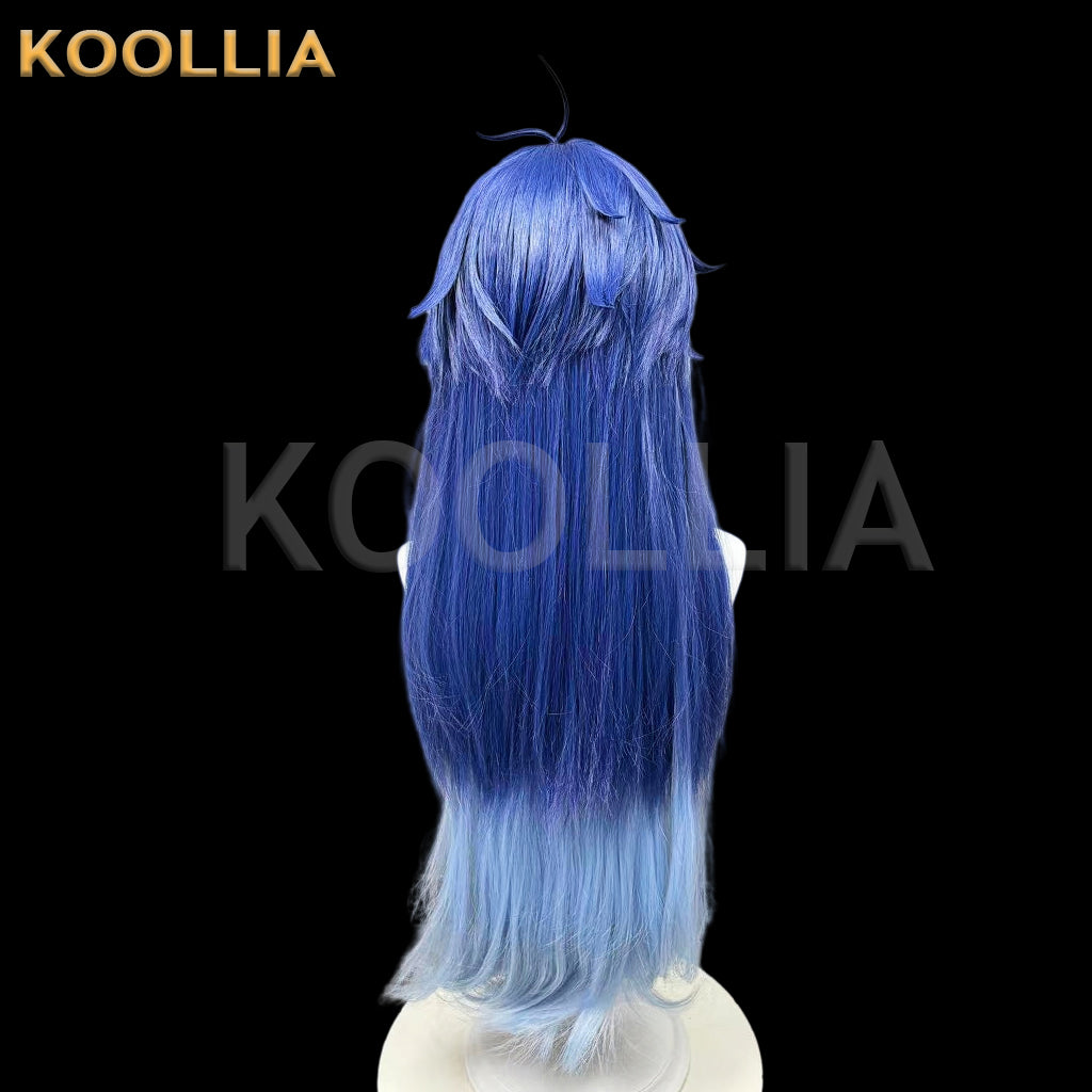 Genshin Impact Flins Long Blue Hair Styled Basic Wig
