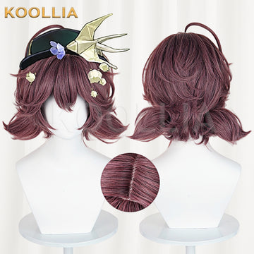 Reverse:1999 Flutterpage Short Wine-Red Hair Basic Wig - KOOLLIA