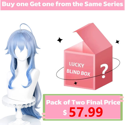 Genshin Impact Ganyu Lange blaue Haare Basic Perücke