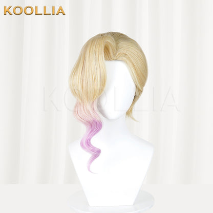 Zootopia Gazelle Short Blonde Pink Purple Hair Basic Wig