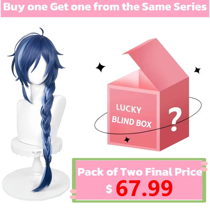 Genshin Impact Kaeya Alberich Long Blue Hair Basic Wig  KOOLLIA