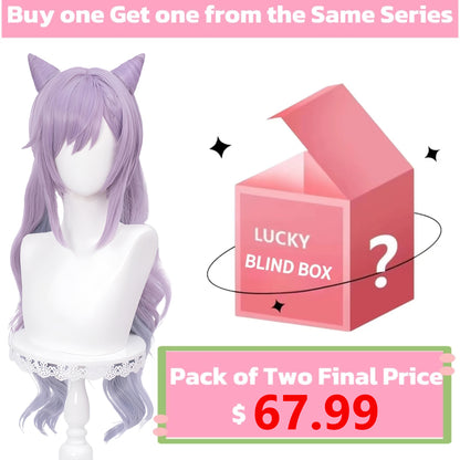 Genshin Impact Keqing Long Purple Hair Basic Wig  KOOLLIA