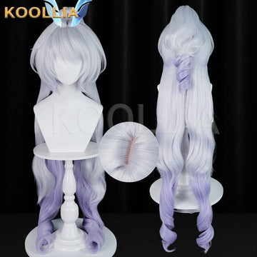 Multi-angle display of Honor of Kings Gongsun Li long silver purple hair basic wig