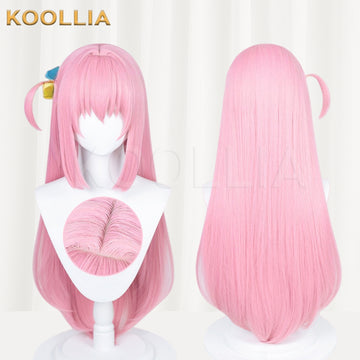 Bocchi The Rock Gotō Hitori Long Pink Hair Basic Wig Multi-angle Display by koollia