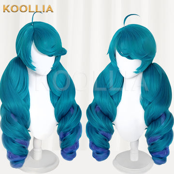 League of Legends & Arcane Gwen Long Blue Hair with Four Ponytails Basic Wig - KOOLLIA