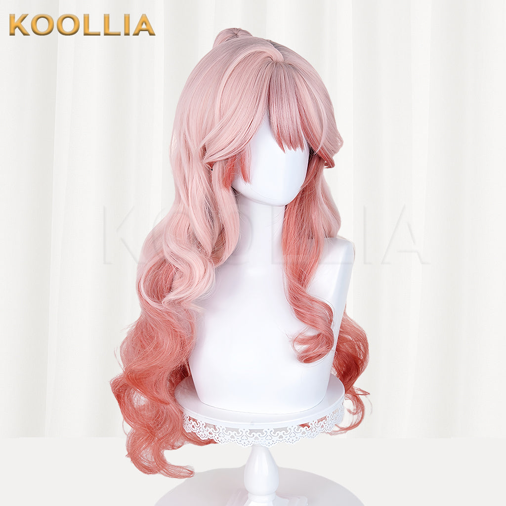 Arknights Haruka Shino Long Pink+Orange Hair Basic Wig