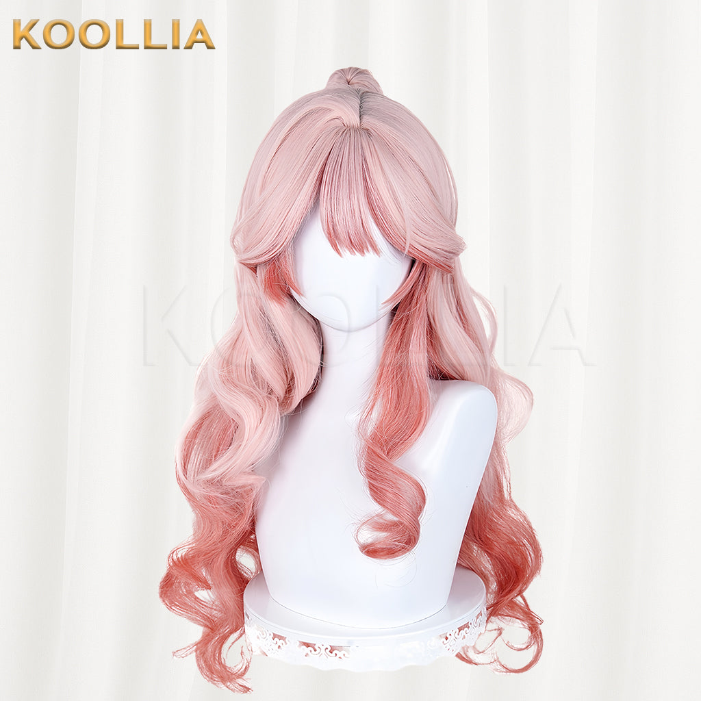 Arknights Haruka Shino Long Pink+Orange Hair Basic Wig