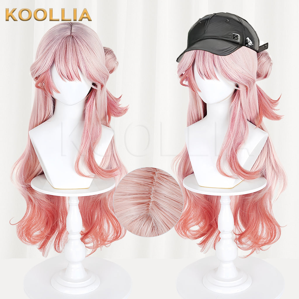 Arknights Haruka Shino Long Pink+Orange Hair Basic Wig