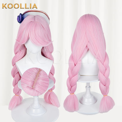 Eggy Party Heather Long Pink Hair Basic Wig