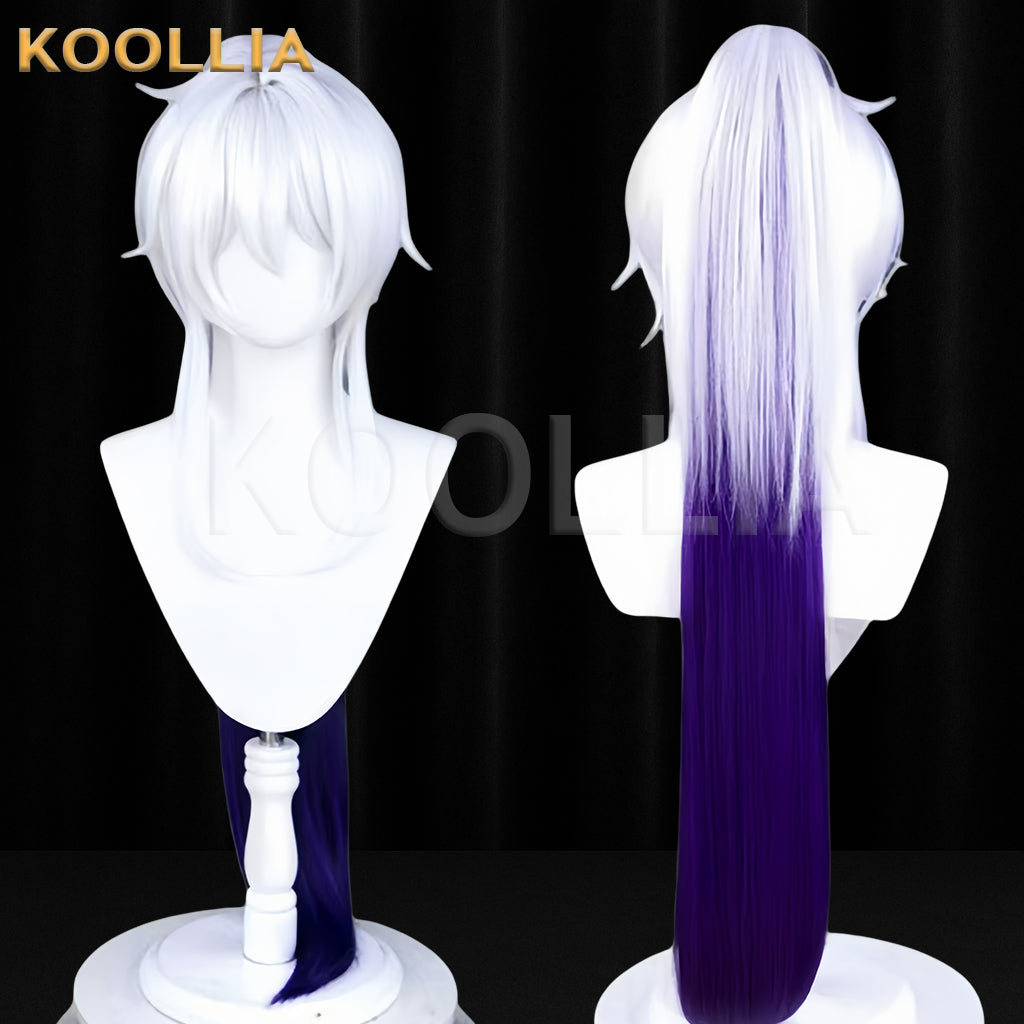 Honkai Impact 3 Herrscher of Finality Long White Purple Hair Basic Wig