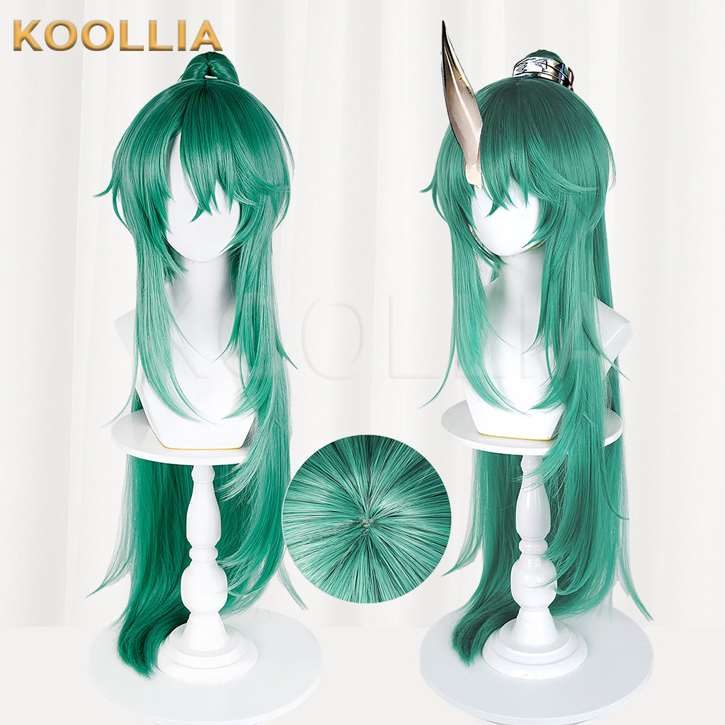Arknights Hoshiguma Long Green Hair Basic Wig
