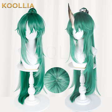 Arknights Hoshiguma Long Green Hair Basic Wig - KOOLLIA