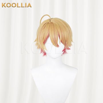 Front view of Oshi no Ko Hoshino Aquamarin short mix hair basic wig